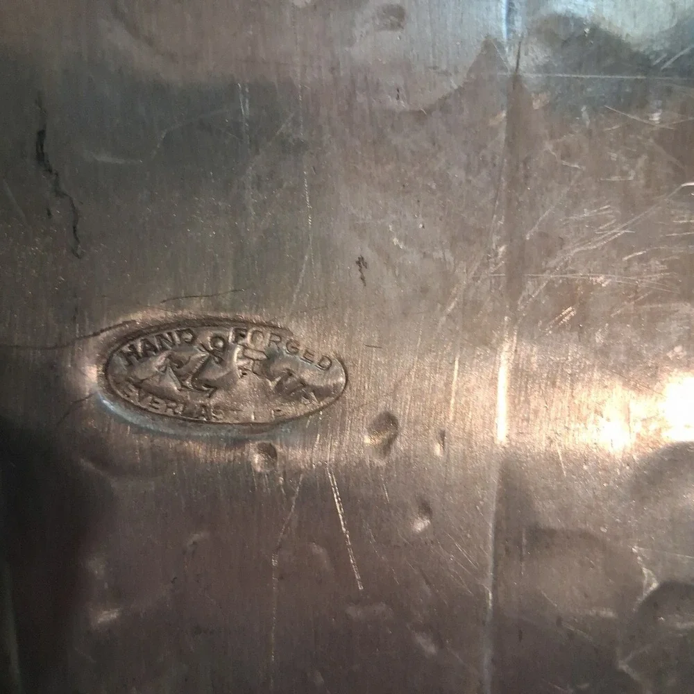 Vintage Hand Forged Everlast‎ Metal Rectangle Floral Tray